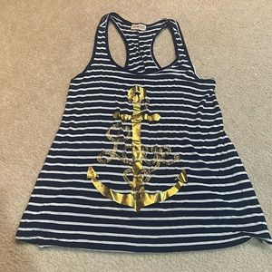 Striped tank with anchor